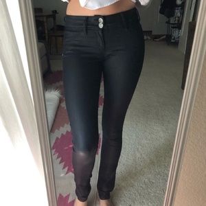 NWOT Habitual Liquid black Moto Cinch Skinny Jeans